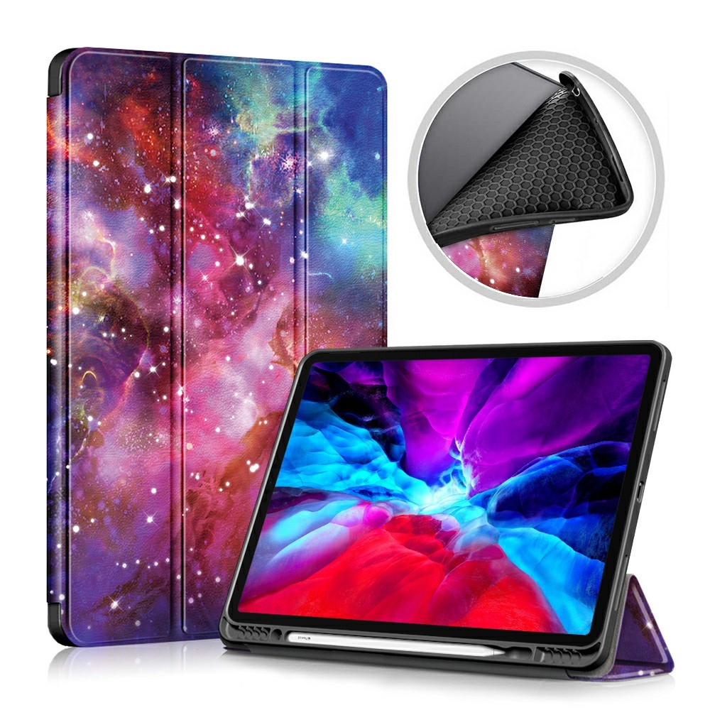  iPad Pro 12.9 (2020/2021) - Tri-Fold Fodral Med Pennhållare - Cosmic Space