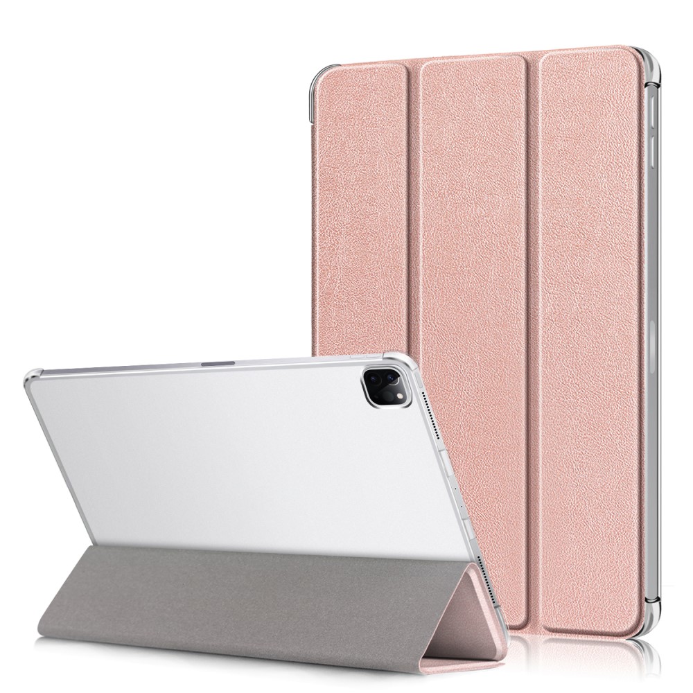  iPad Pro 12.9 (2018/2020/2021) - Tri-Fold Läder Fodral - Roséguld