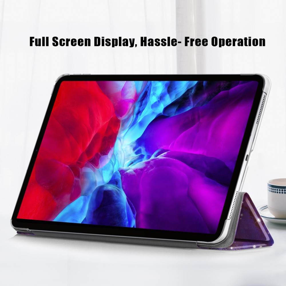  iPad Pro 12.9 (2018/2020/2021) - Tri-Fold Läder Fodral - Cosmic Space