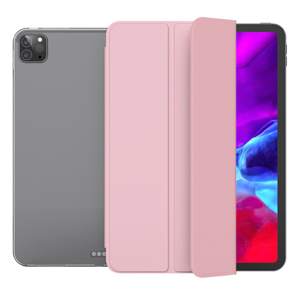  iPad Pro 12.9 (2021) - Tri-Fold Läder Fodral - Roséguld