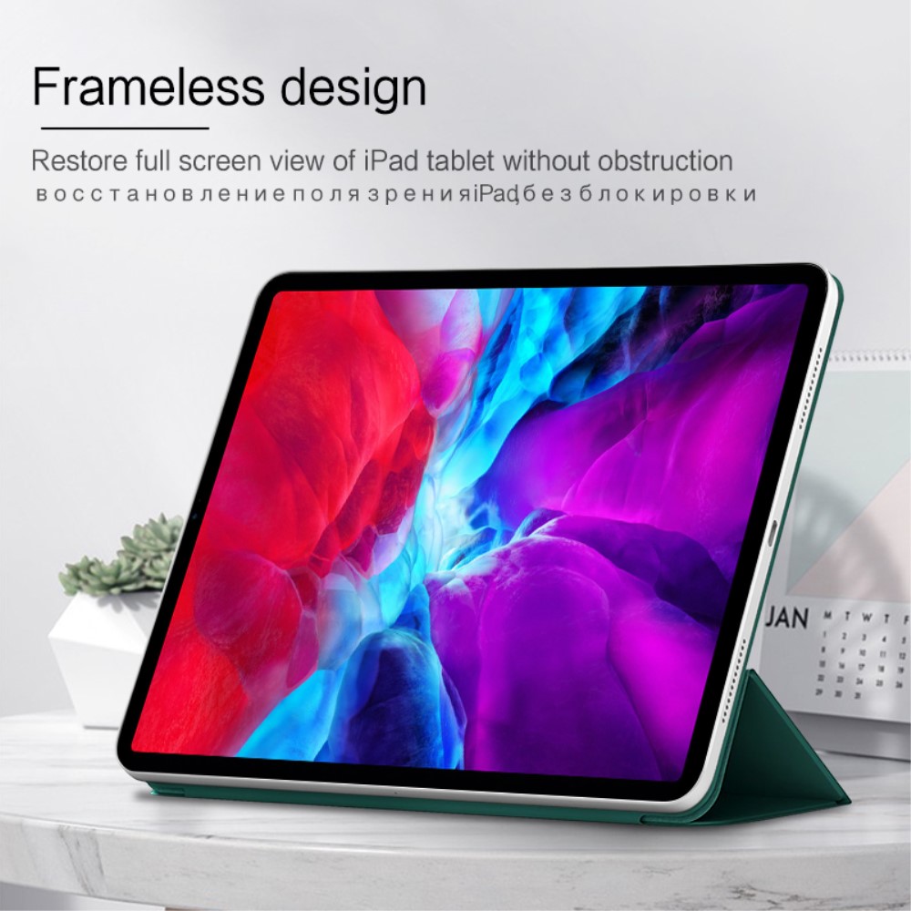  iPad Pro 12.9 (2018/2020/2021) - Solid Tri-Fold Fodral - Grön