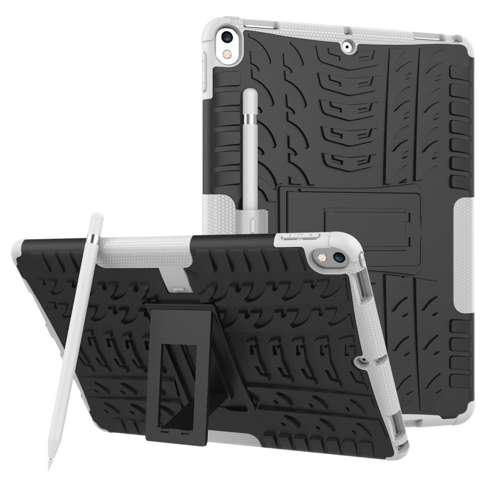  iPad Air 10.5 (2019) / Pro 10.5 (2017) - Rugged Kickstand Armor Skal - Vit