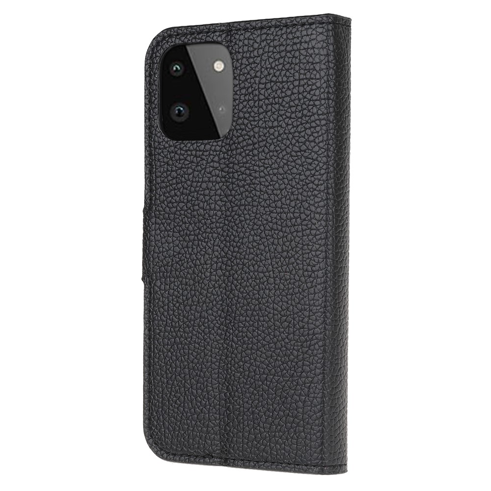  Samsung Galaxy A22 5G - Litchi Läder Fodral - Svart