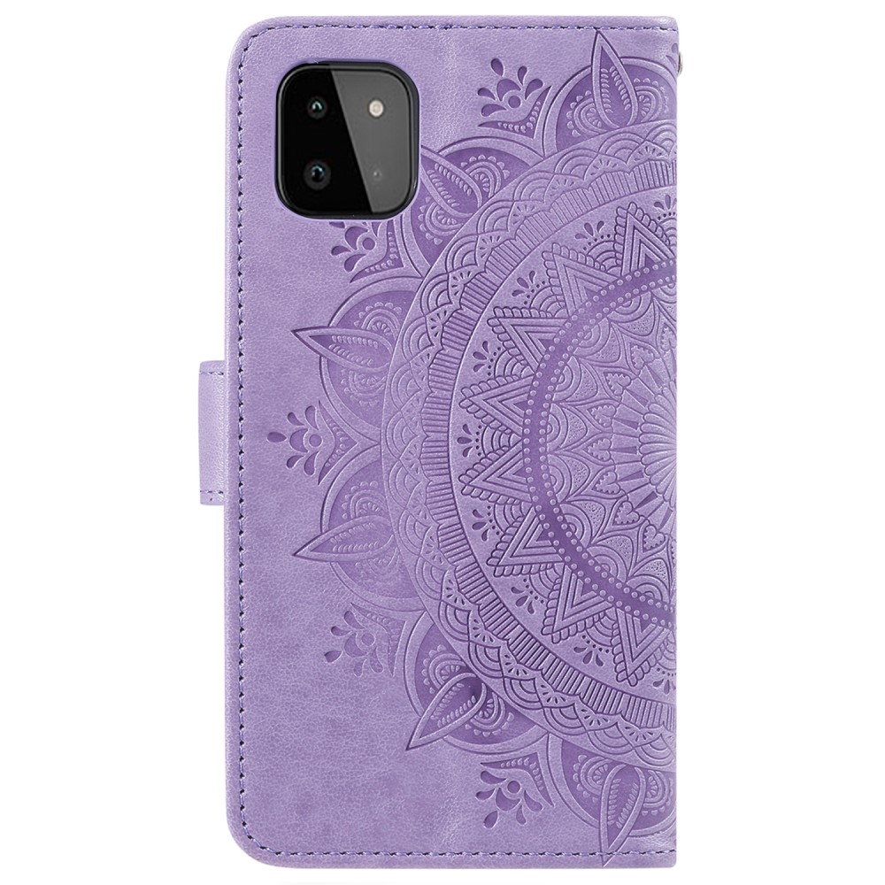  Samsung Galaxy A22 5G - Mandala Läder Fodral - Lila