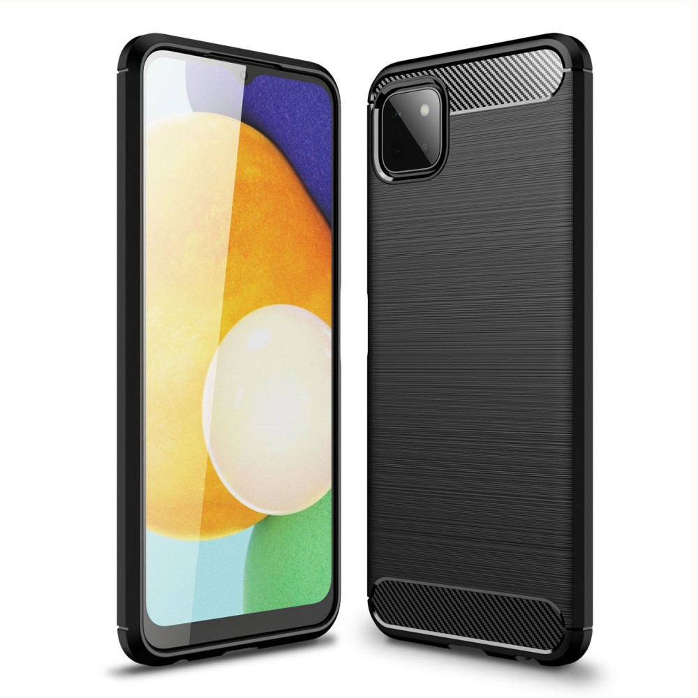  Samsung Galaxy A22 5G - Borstad Stål Textur Skal - Svart