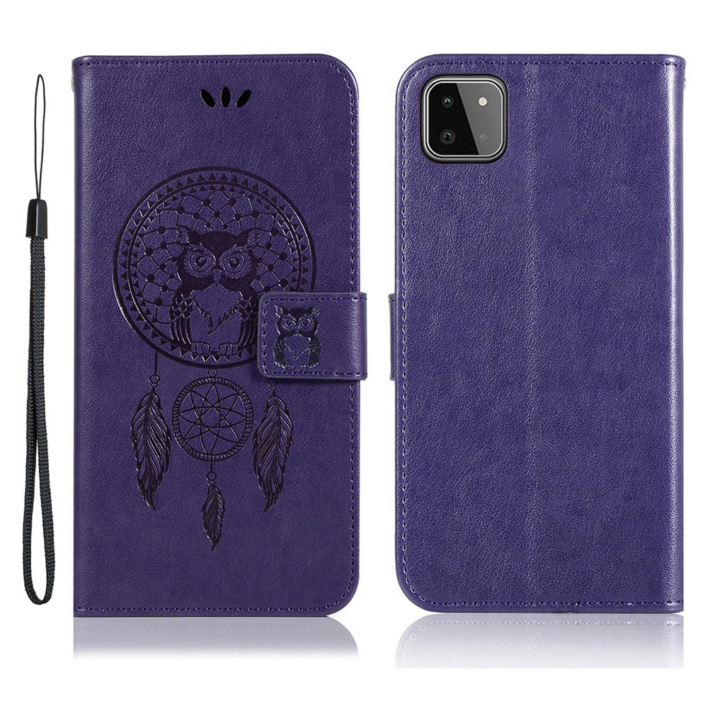  Samsung Galaxy A22 5G - Owl Dream Catcher Fodral - Lila