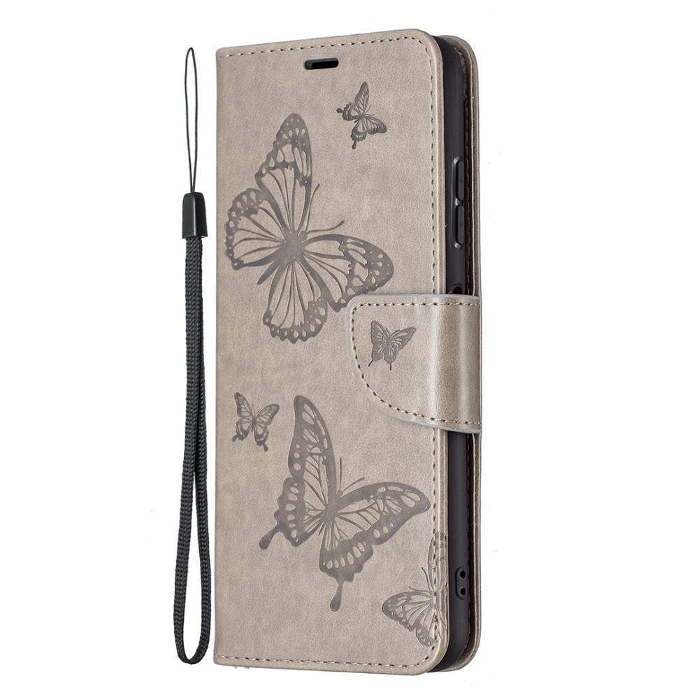  Samsung Galaxy A22 5G - Butterfly Läder Fodral - Grå