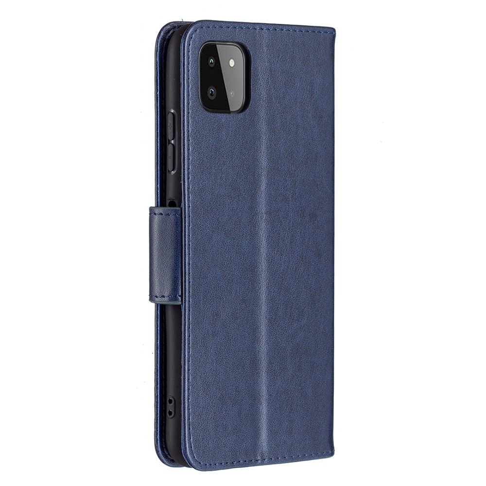  Samsung Galaxy A22 5G - Butterfly Läder Fodral - Mörk Blå