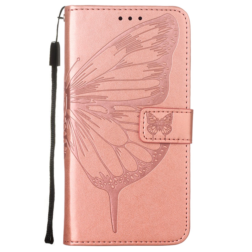  Samsung Galaxy A22 5G - Butterfly Plånboksfodral - Roséguld