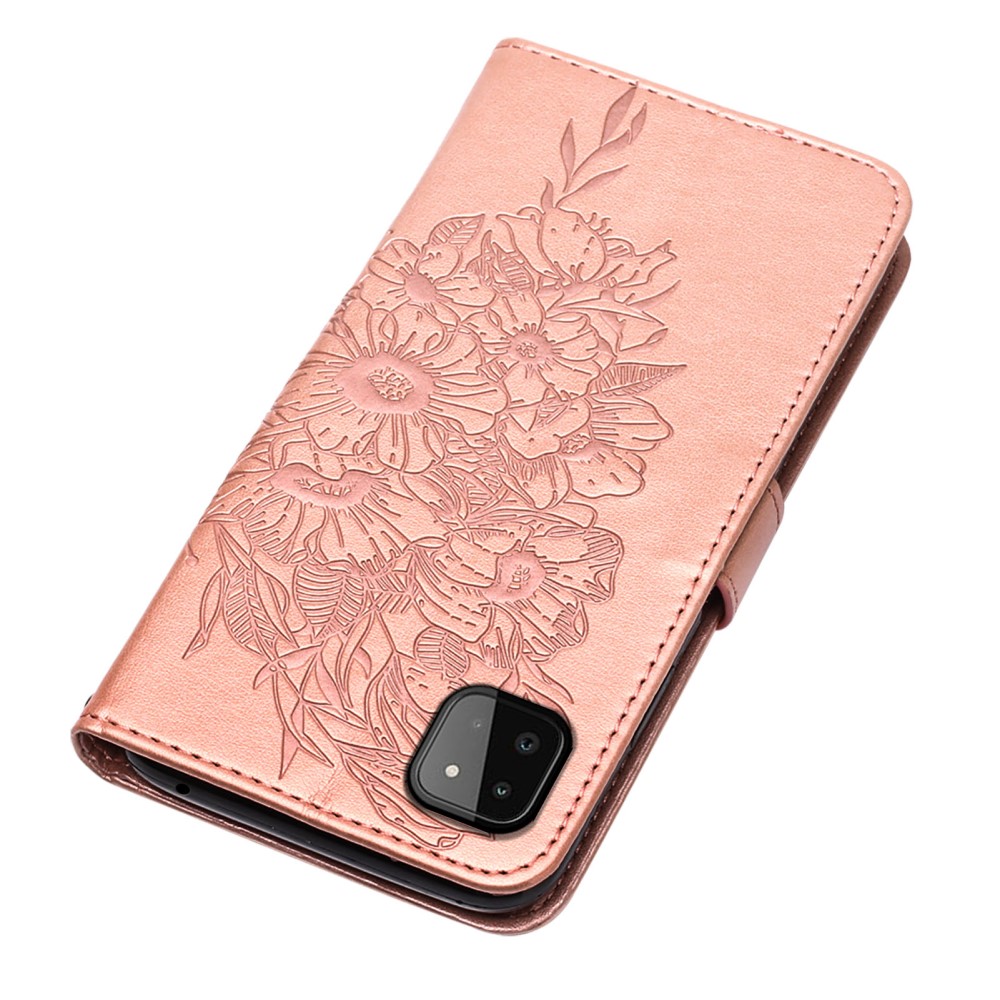 Samsung Galaxy A22 5G - Butterfly Plånboksfodral - Roséguld