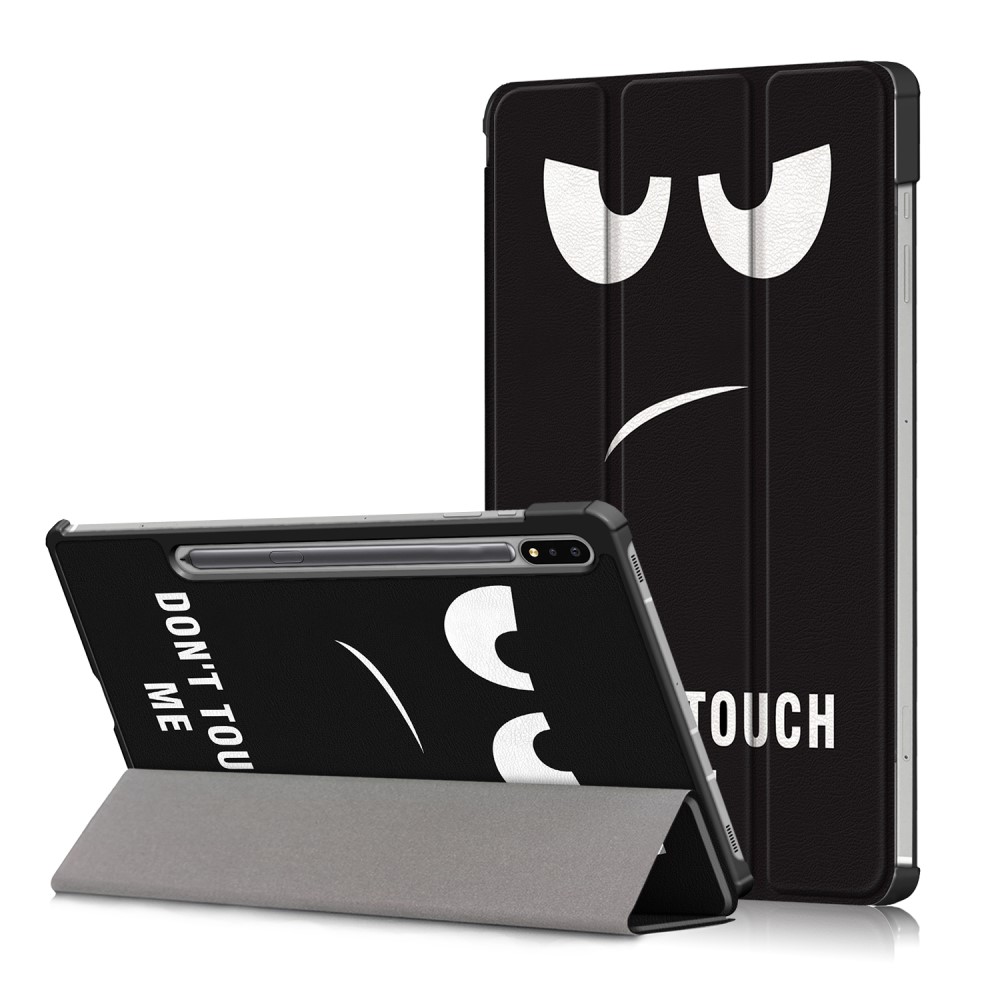  Galaxy Tab S7 FE/S7 Plus/S8 Plus Tri-Fold Läder Fodral Dont Touch Me