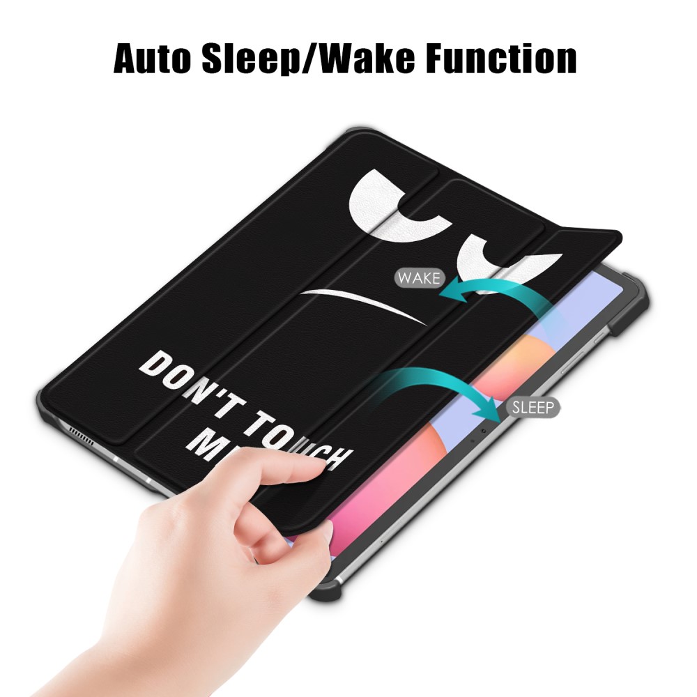  Galaxy Tab S7 FE/S7 Plus/S8 Plus Tri-Fold Läder Fodral Dont Touch Me