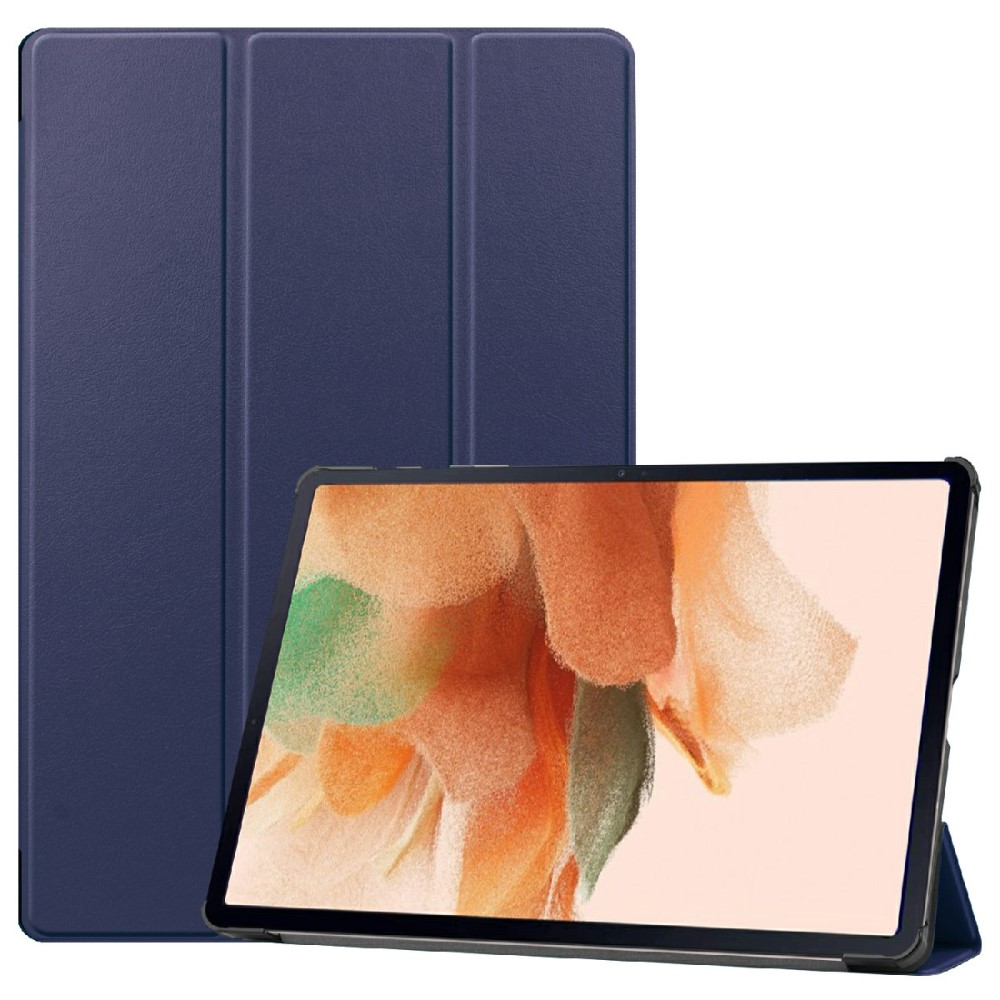  Samsung Galaxy Tab S7 FE / S7 Plus / S8 Plus Fodral Tri-Fold Mörk Blå
