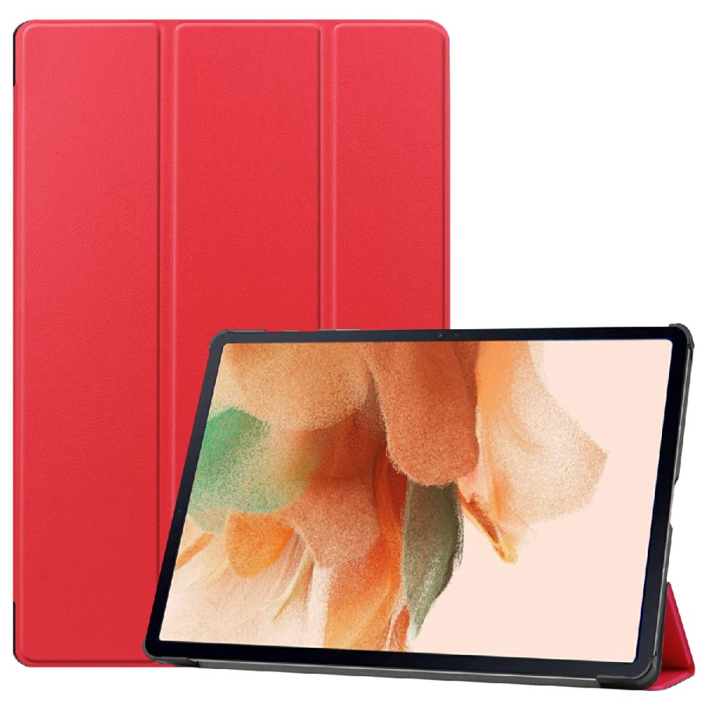  Samsung Galaxy Tab S7 FE / S7 Plus / S8 Plus Fodral Tri-Fold Röd
