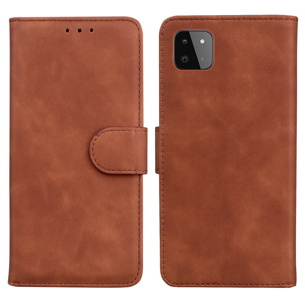 Samsung Galaxy A22 5G - Solid Läder Fodral - Brun