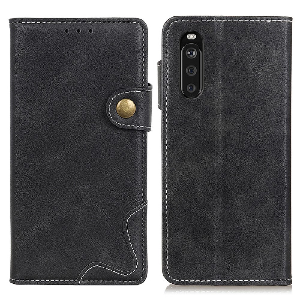  Sony Xperia 10 III - S-Line Läder Fodral - Svart