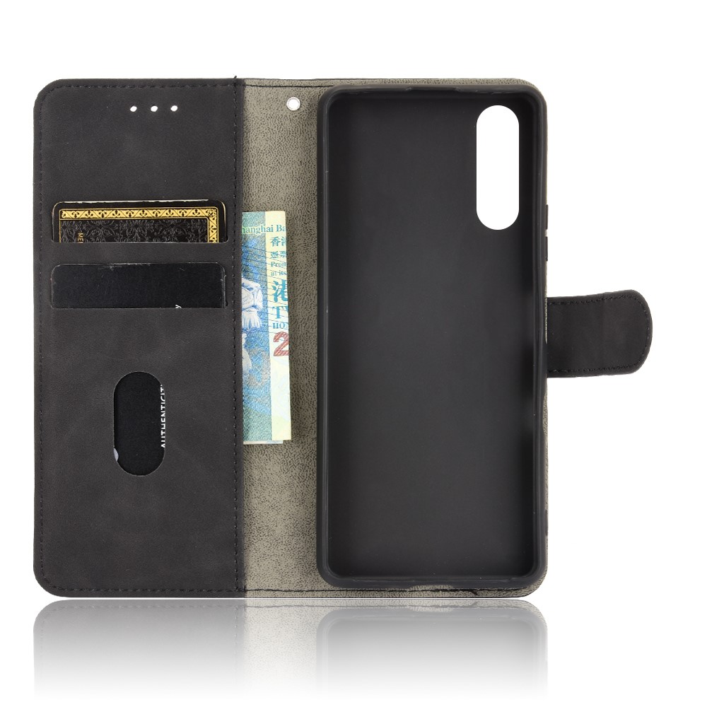  Sony Xperia 10 III - Skin Touch Läder Fodral - Svart