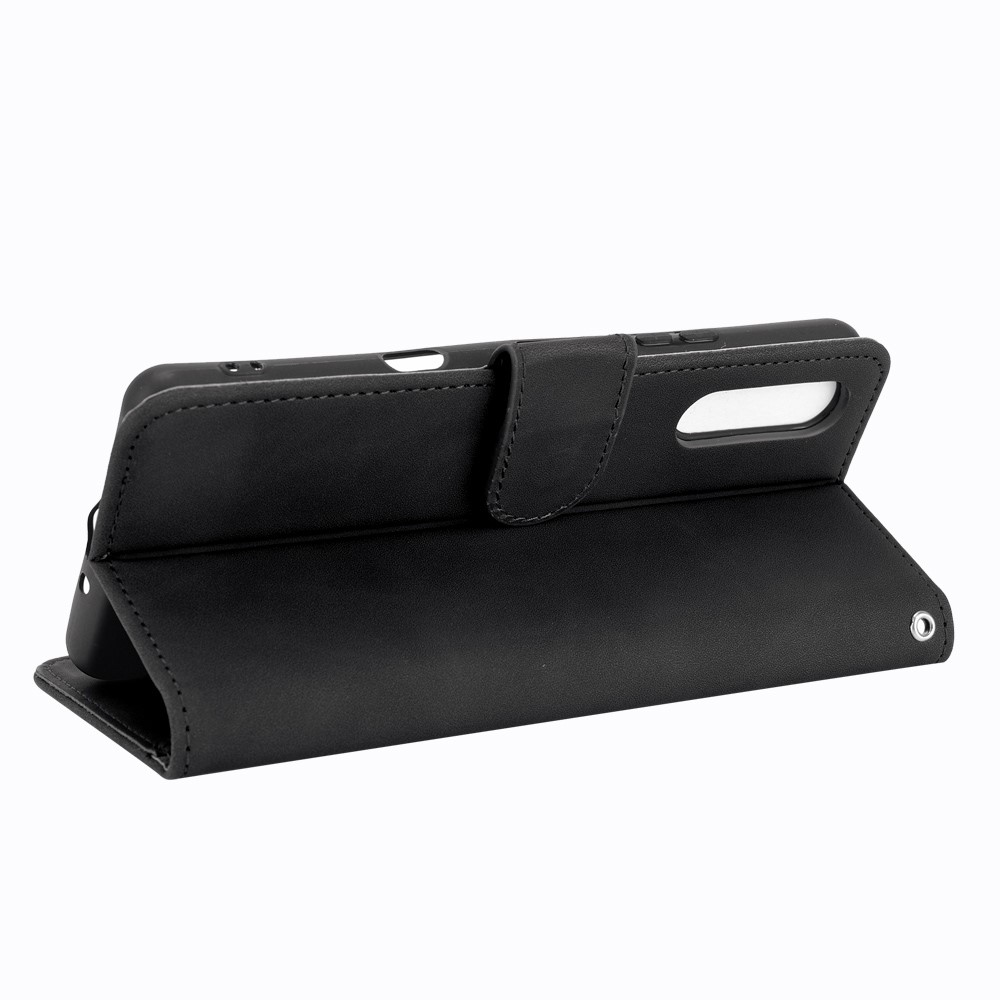  Sony Xperia 10 III - Skin Touch Läder Fodral - Svart
