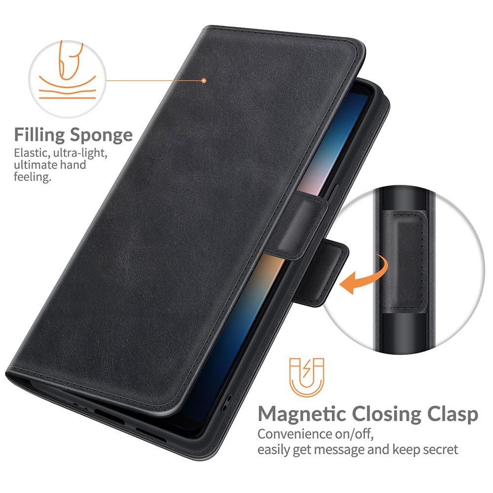  Sony Xperia 10 III - Fodral Med Magnetisk Stängning - Svart