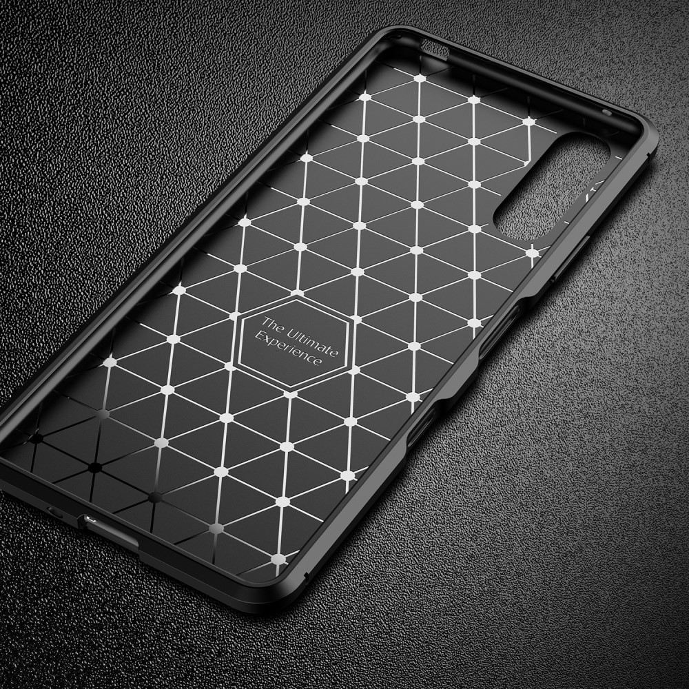  Sony Xperia 10 III - Kolfiber Textur Skal - Svart