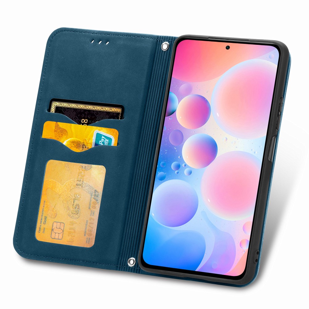  Xiaomi Mi 11i - Vintage Läder Flip Fodral - Blå