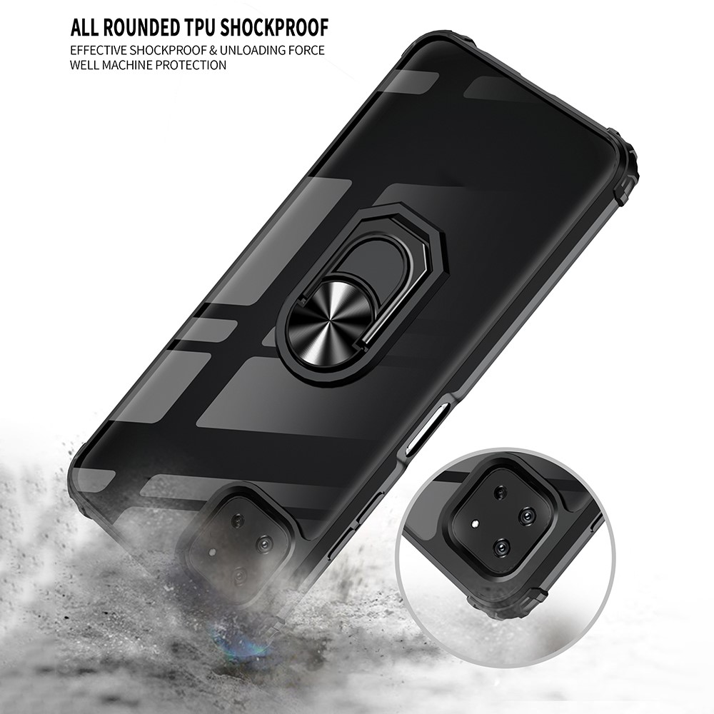  Samsung Galaxy A22 5G - Shockproof Hybrid Ring Skal - Svart