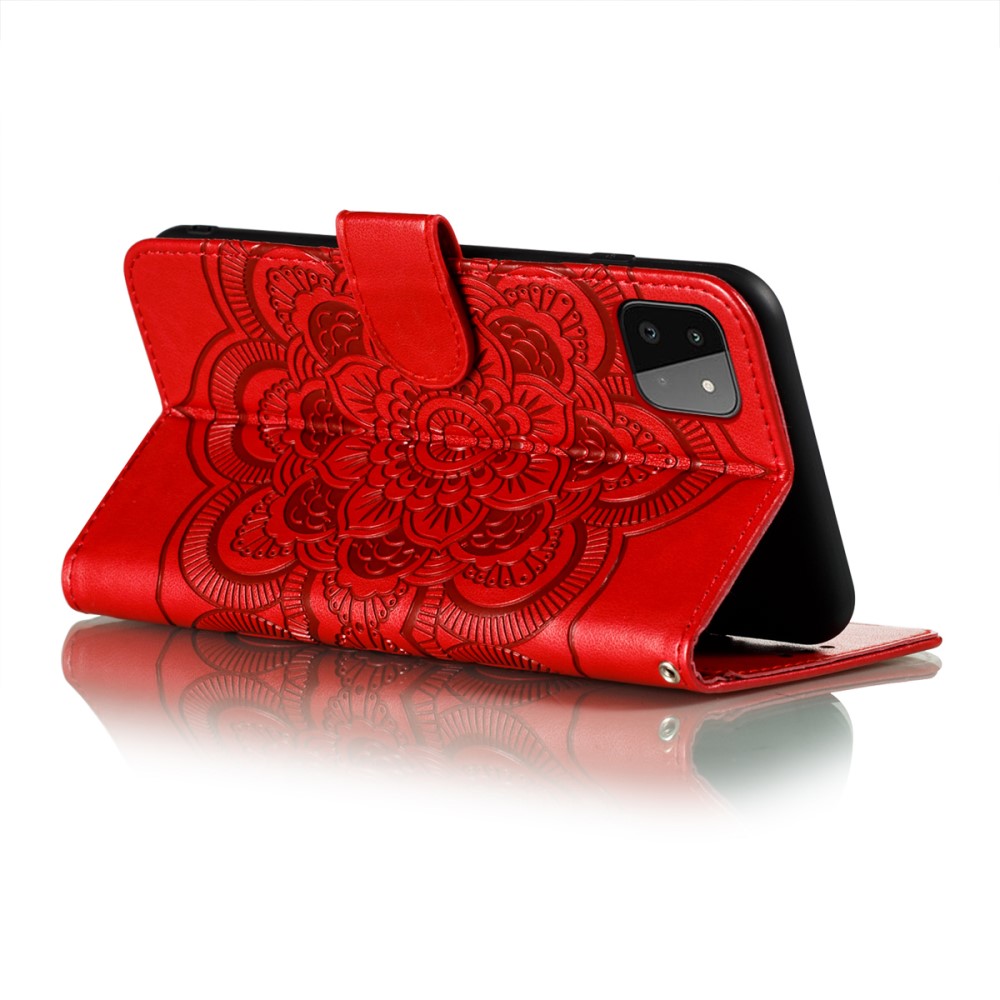  Samsung Galaxy A22 5G - Mandala Plånboksfodral - Röd