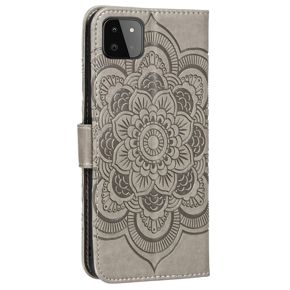  Samsung Galaxy A22 5G - Mandala Plånboksfodral - Grå