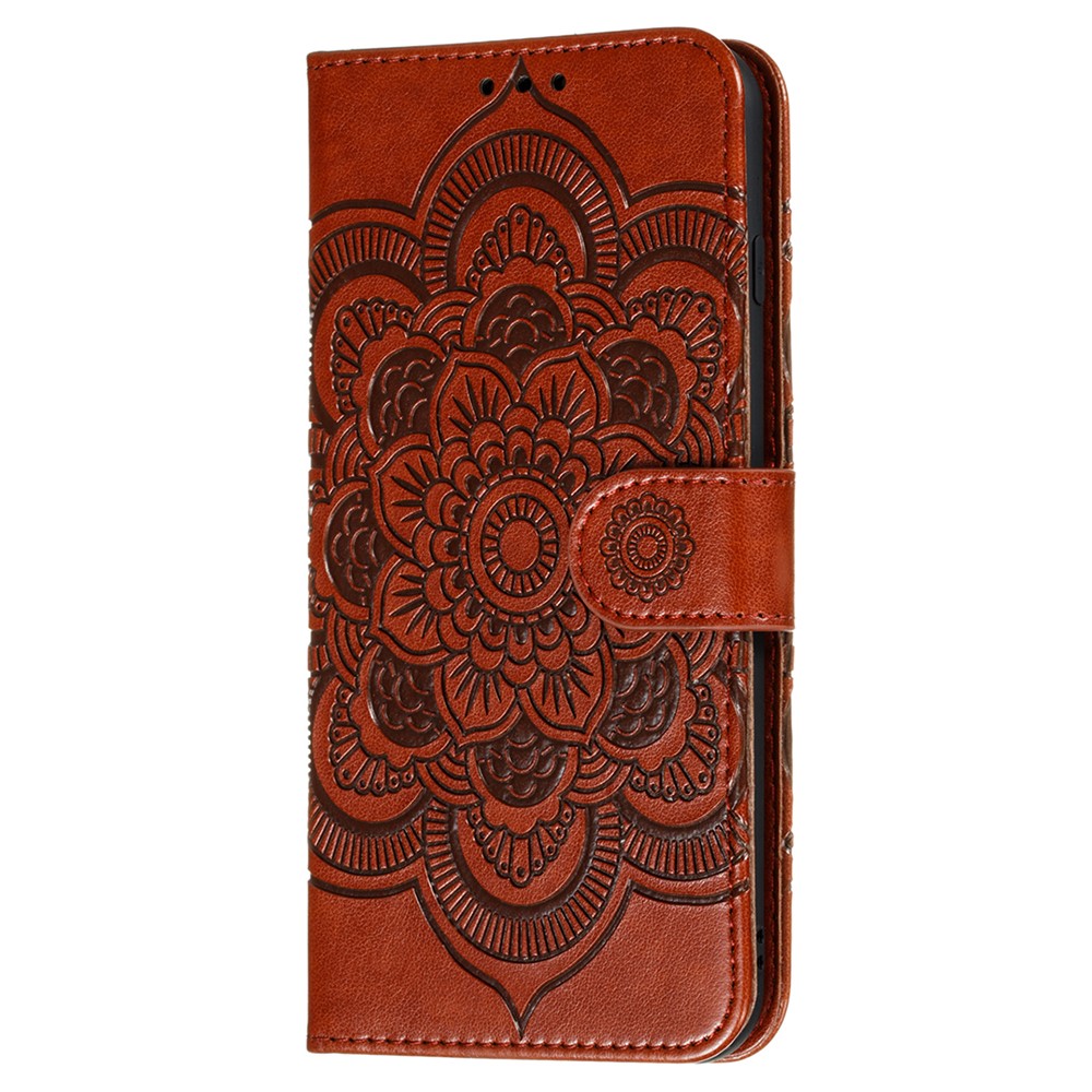  Samsung Galaxy A22 5G - Mandala Plånboksfodral - Brun
