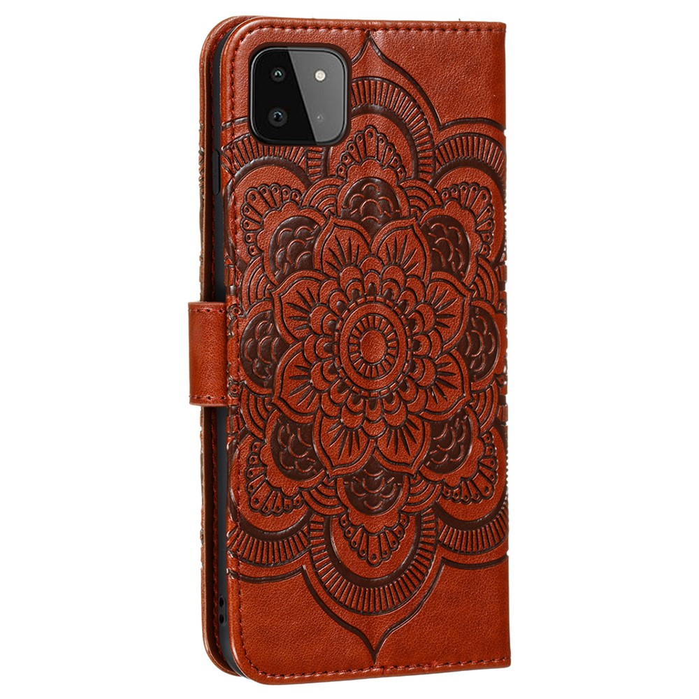  Samsung Galaxy A22 5G - Mandala Plånboksfodral - Brun