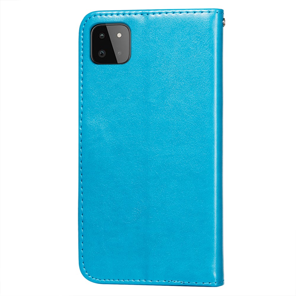  Samsung Galaxy A22 5G - Solid Läder Fodral - Blå