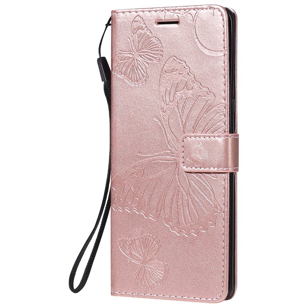  Samsung Galaxy A22 5G - Butterfly Läder Fodral - Roséguld