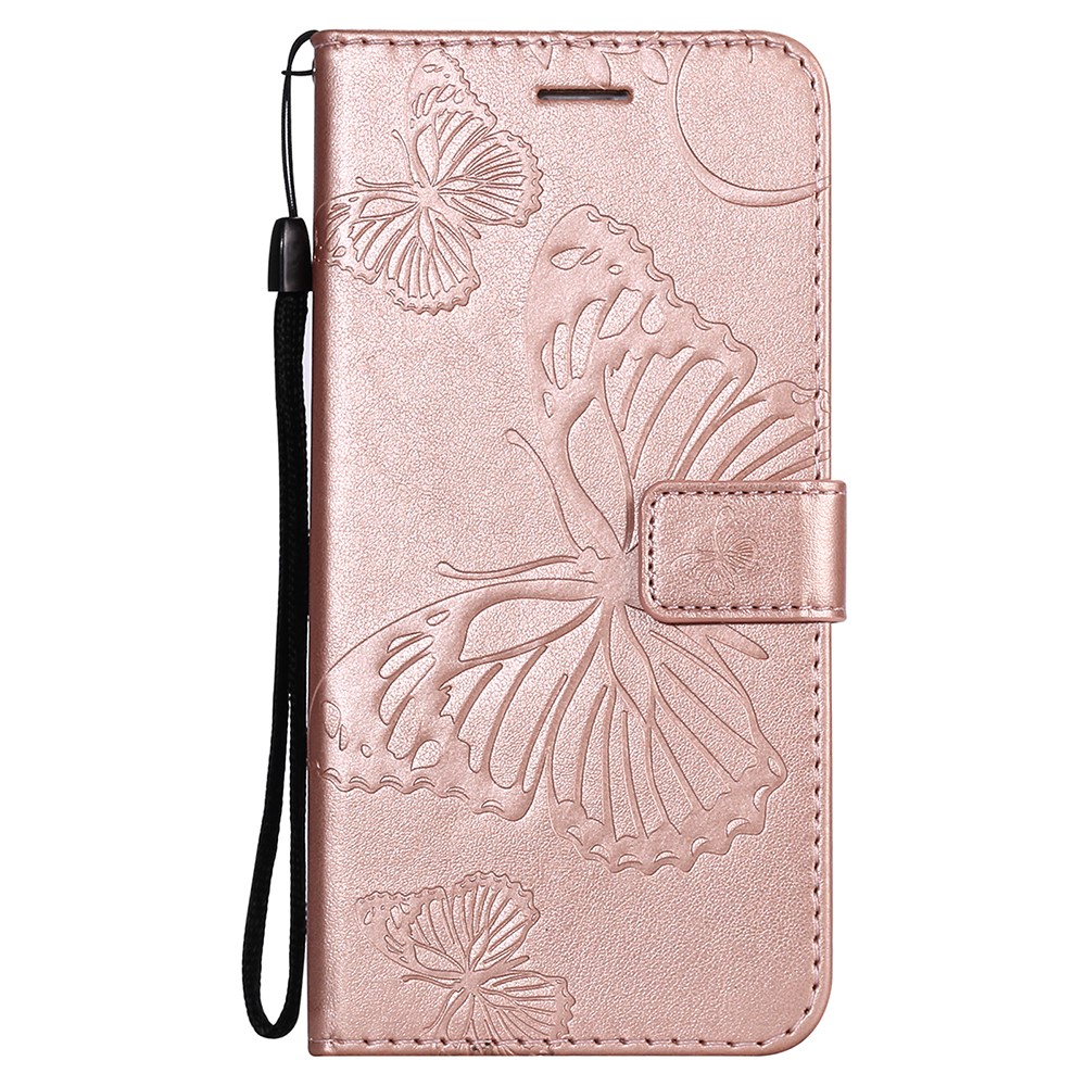  Samsung Galaxy A22 5G - Butterfly Läder Fodral - Roséguld