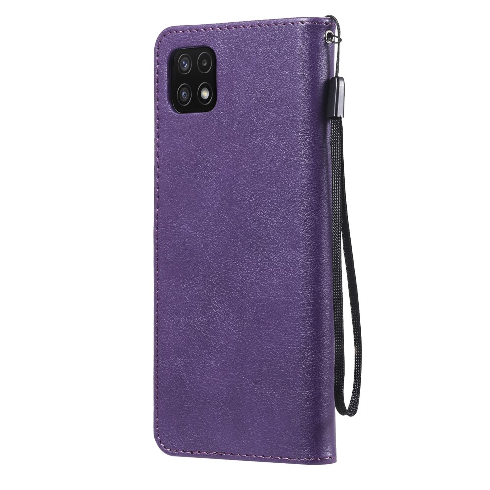  Samsung Galaxy A22 5G - Solid Läder Fodral - Lila