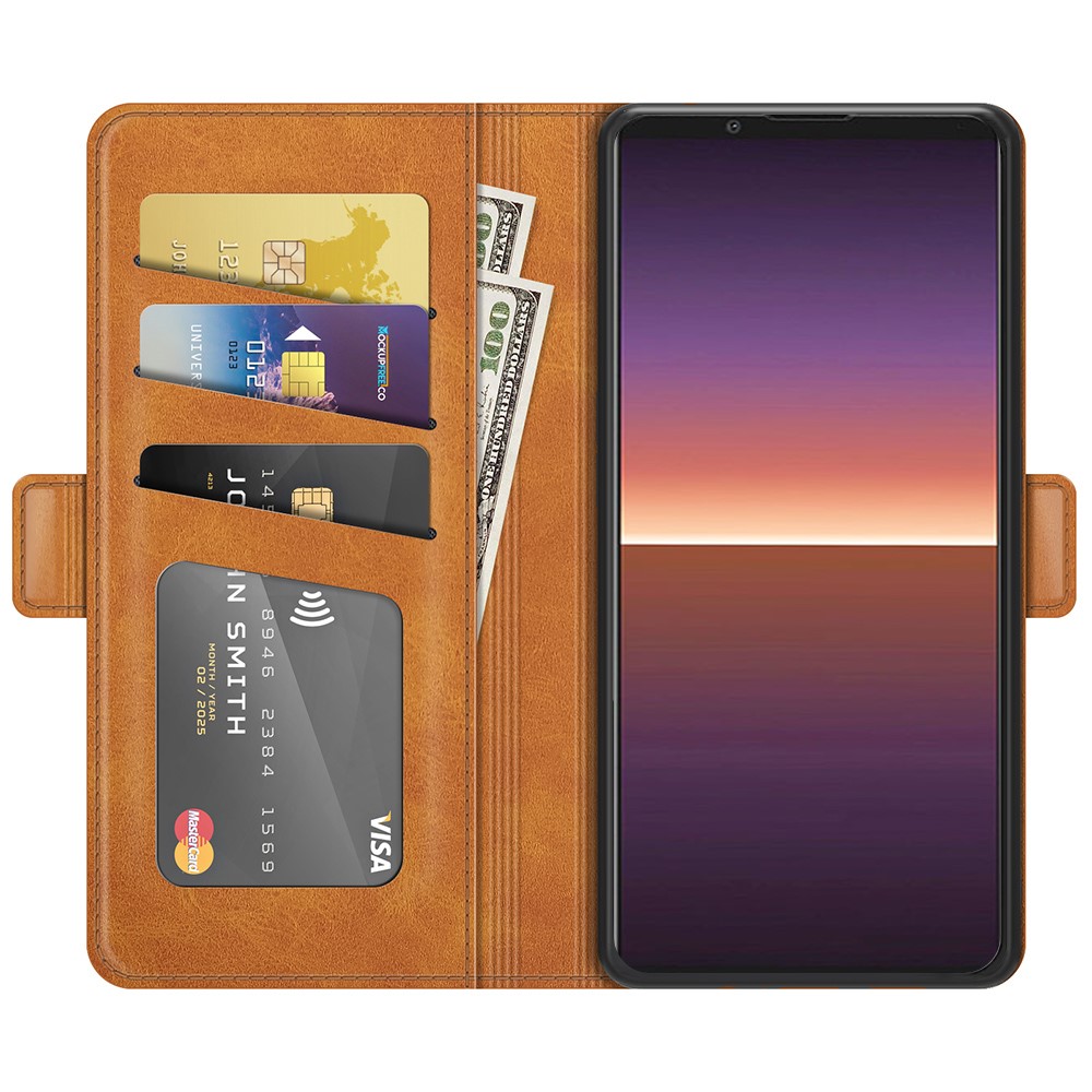  Sony Xperia 1 III - Fodral Med Magnetisk Stängning - Brun