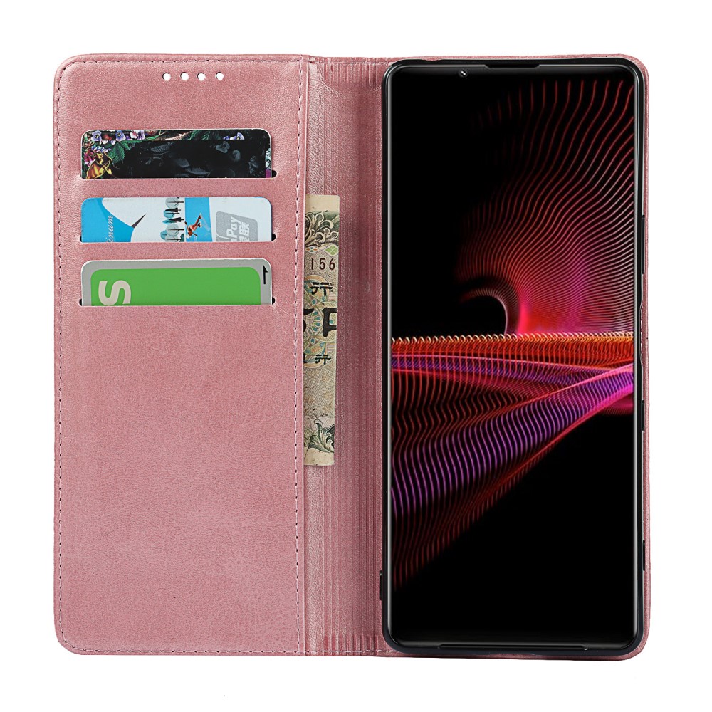  Sony Xperia 1 III - Flip Fodral Med Magnetisk Stängning - Roséguld