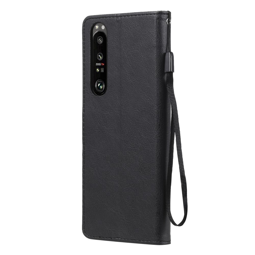  Sony Xperia 1 III - Solid Läder Fodral - Svart