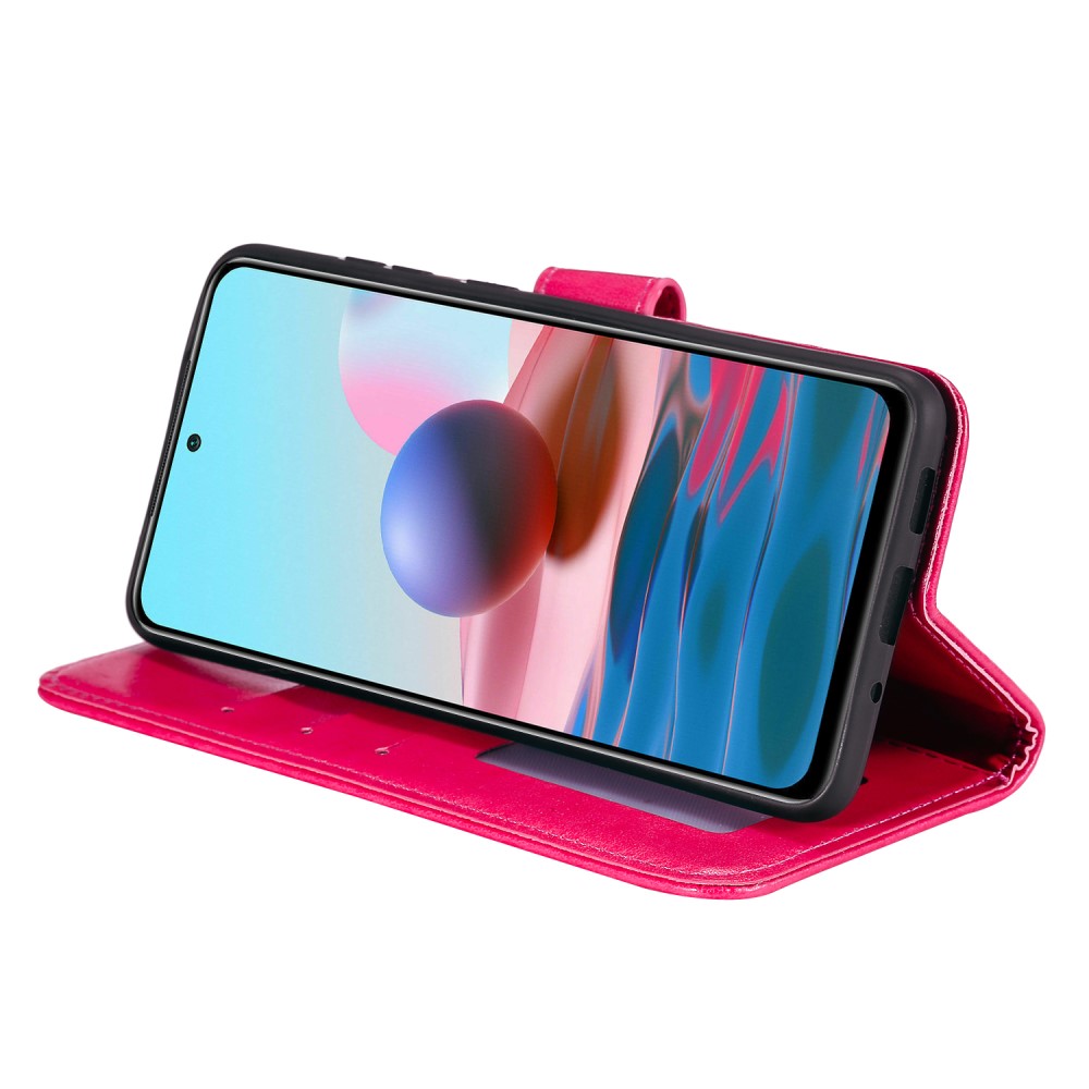  Xiaomi Redmi Note 10S - Mandala Läder Fodral - Röd