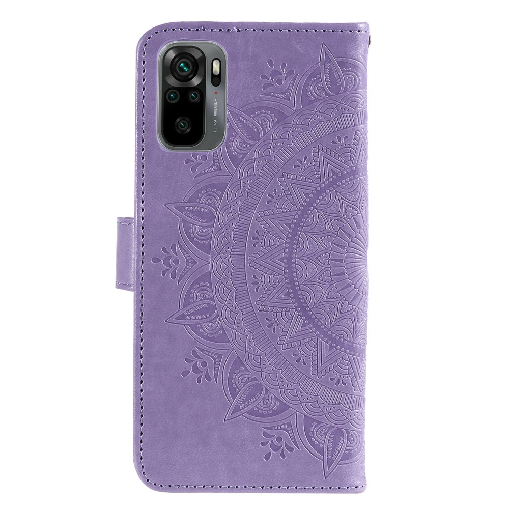  Xiaomi Redmi Note 10S - Mandala Läder Fodral - Lila