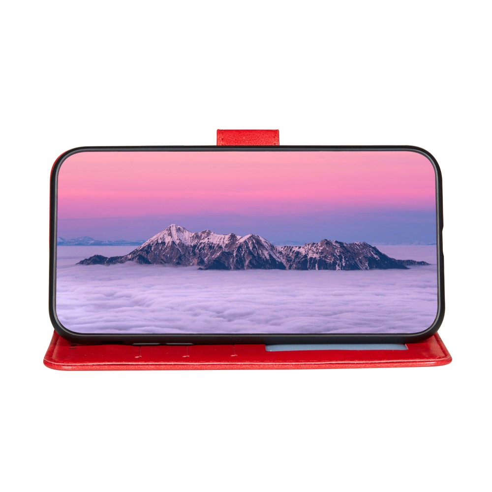  Xiaomi Redmi Note 10S - Solid Läder Fodral - Röd