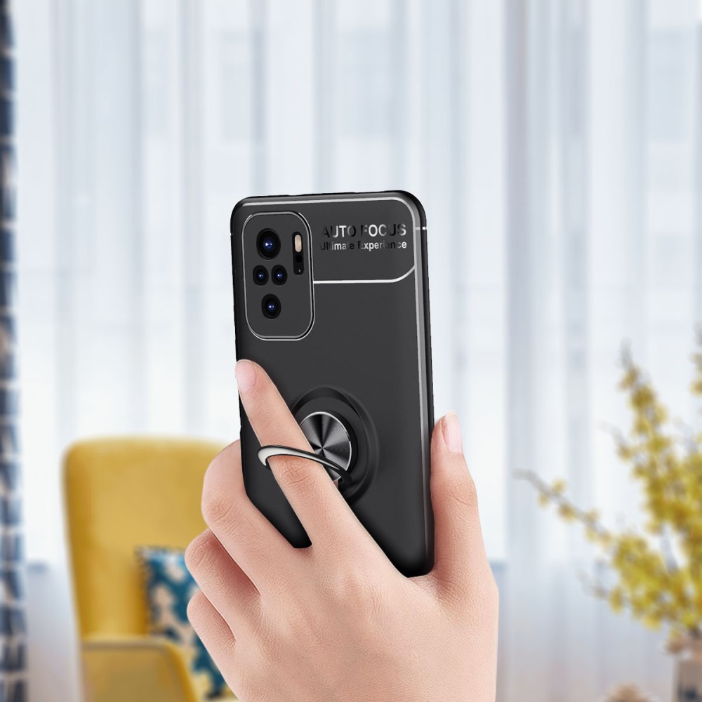  Xiaomi Redmi Note 10S - Ring Skal - Svart/Röd