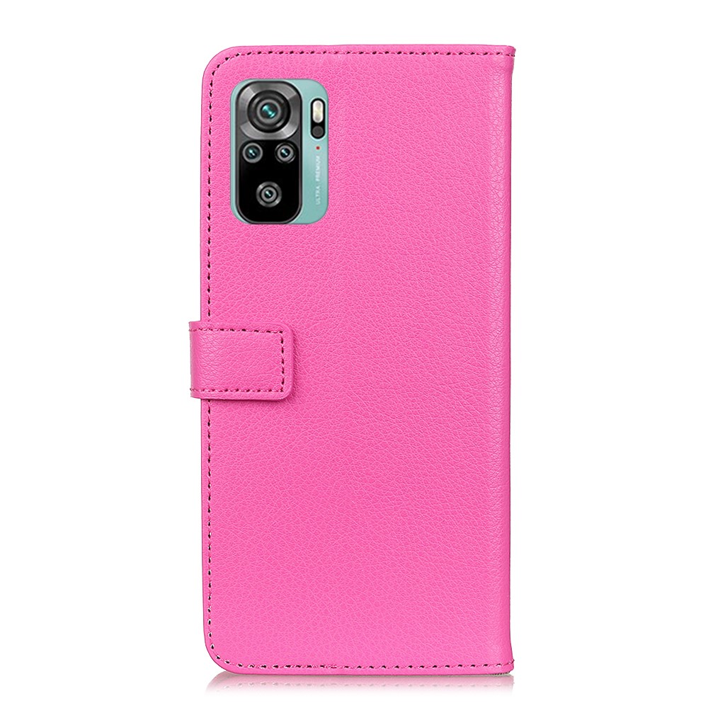  Xiaomi Redmi Note 10S - Litchi Läder Fodral - Rosa