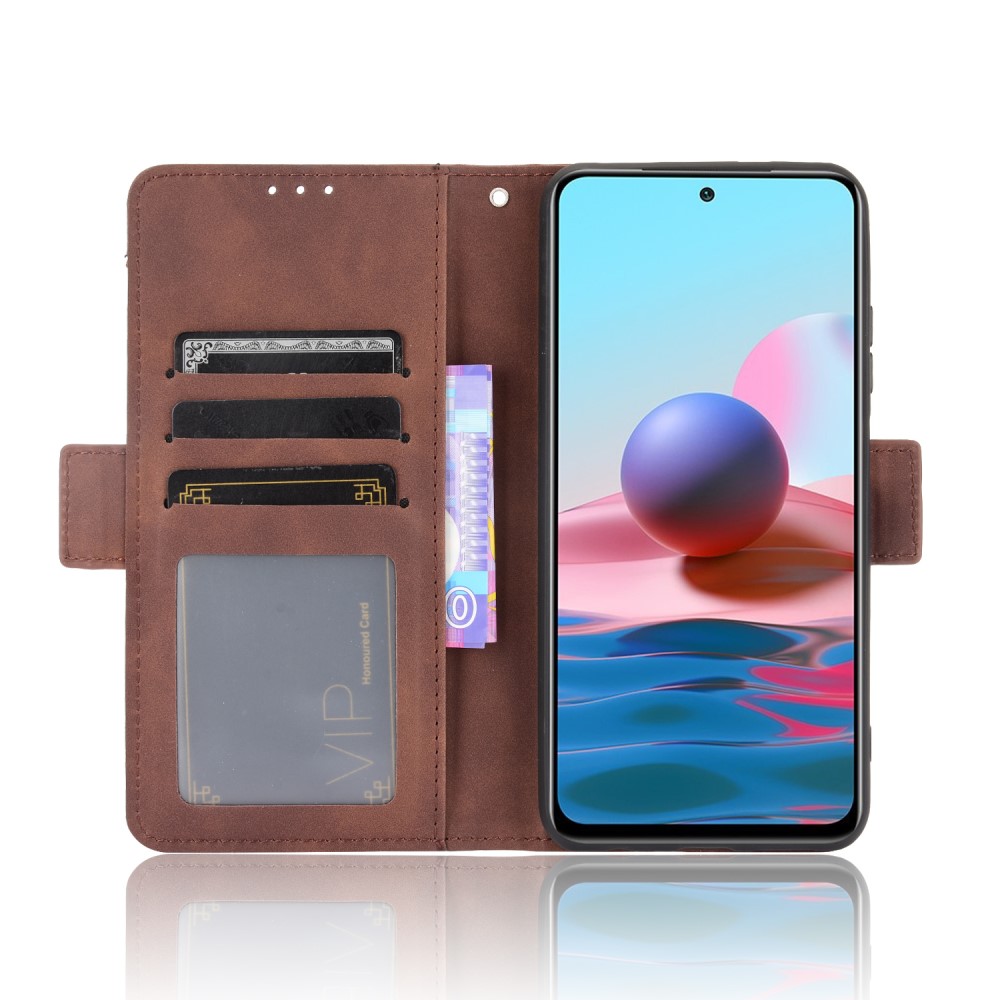  Xiaomi Redmi Note 10S - Fodral Med Avtagbart Kortfodral - Brun