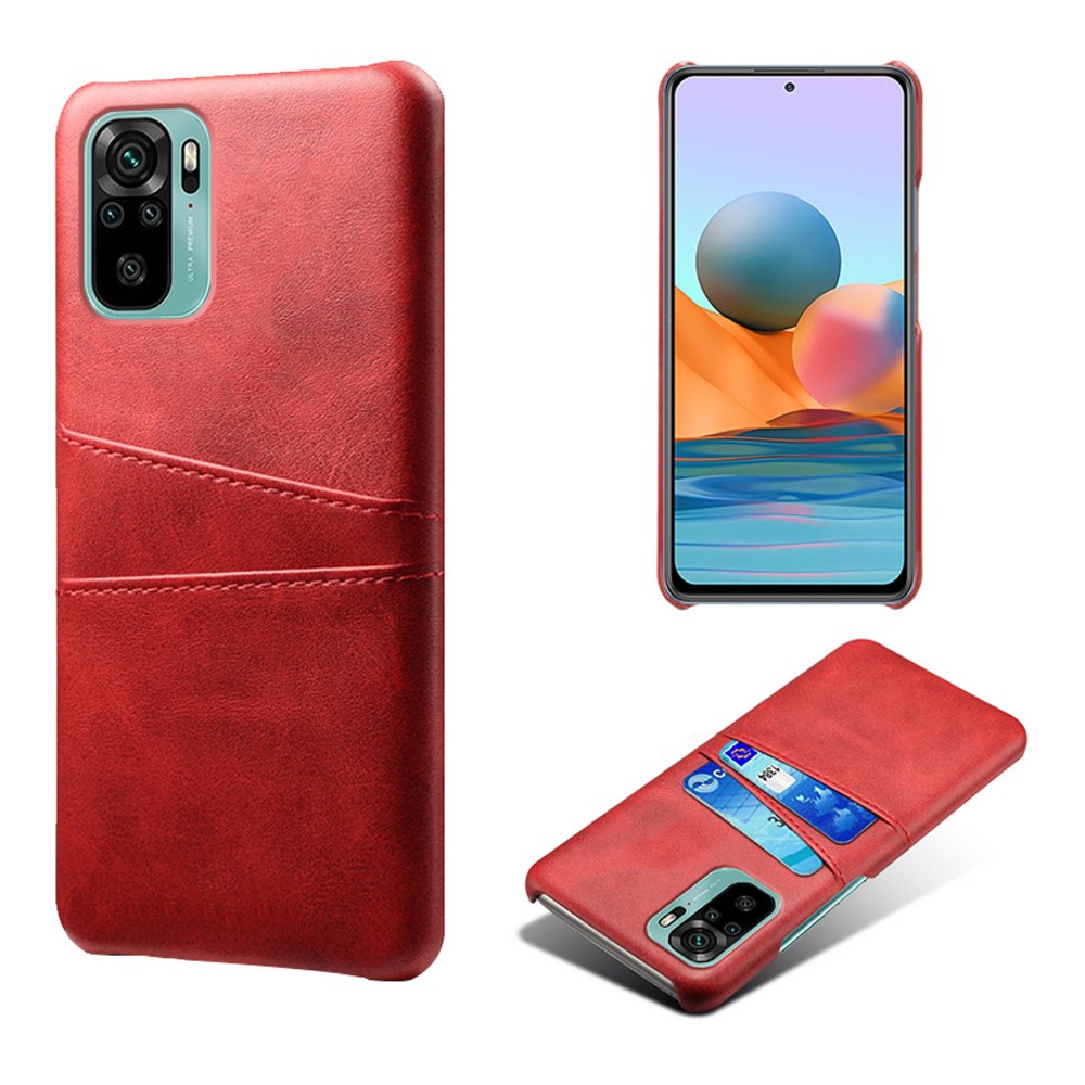 KSQ Xiaomi Redmi Note 10S - KSQ Skal Med Kortfack - Röd