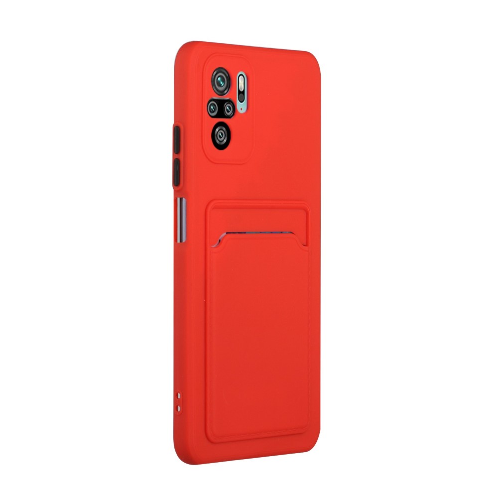  Xiaomi Redmi Note 10S - TPU Skal Med Kortfack - Röd