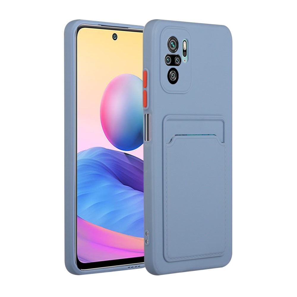  Xiaomi Redmi Note 10S - TPU Skal Med Kortfack - Blå