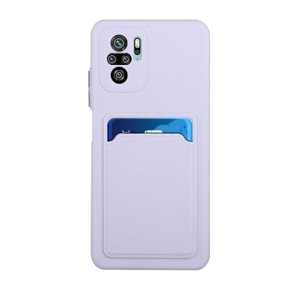 Xiaomi Redmi Note 10S - TPU Skal Med Kortfack - Lila