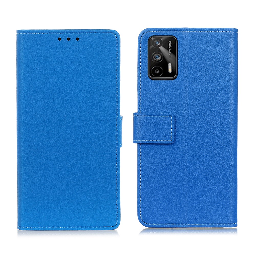  Realme GT 5G - Solid Läder Fodral - Blå