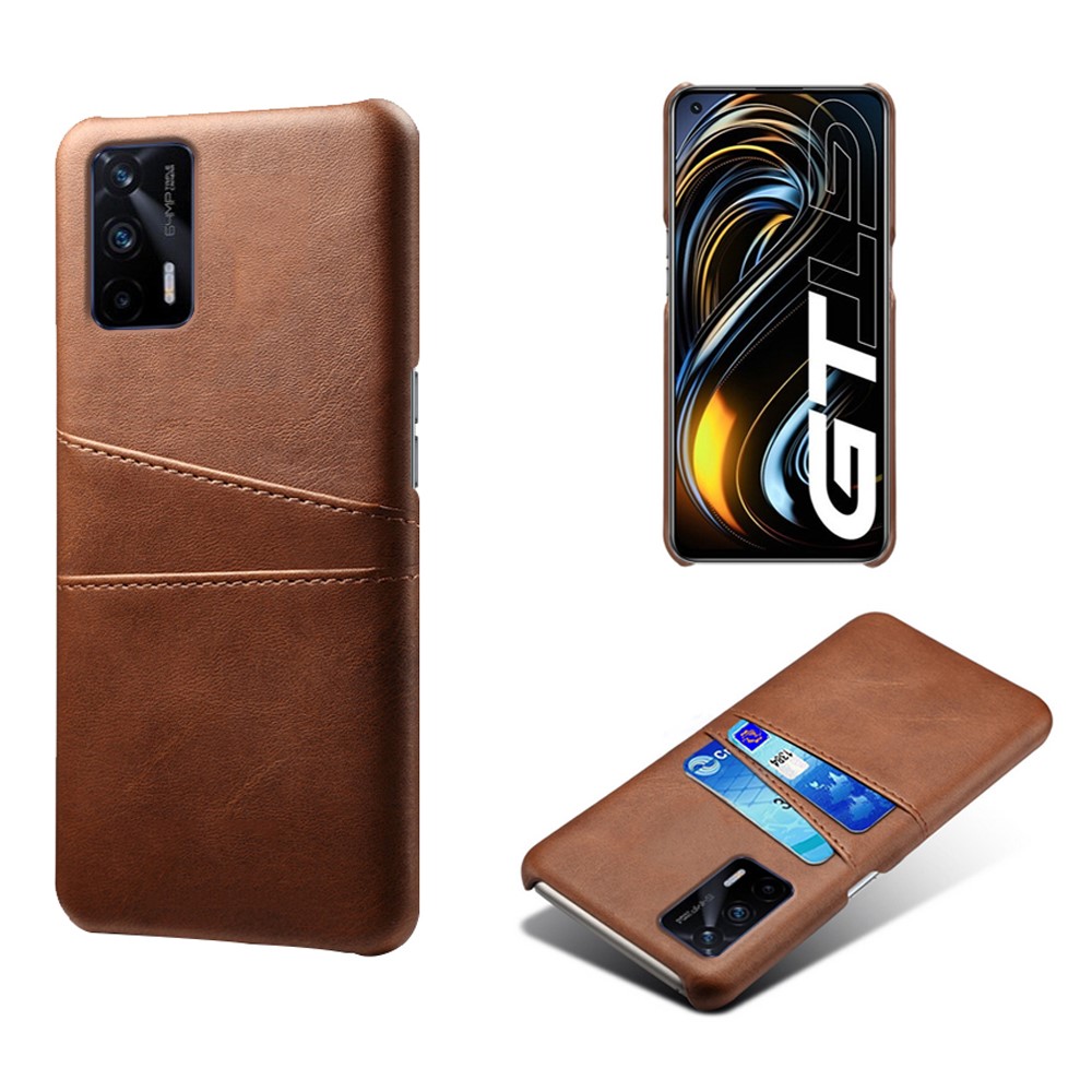 KSQ Realme GT 5G - KSQ Skal Med Kortfack - Brun