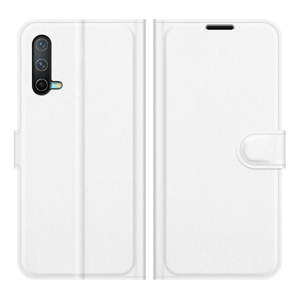  OnePlus Nord CE 5G - Litchi Läder Fodral - Vit